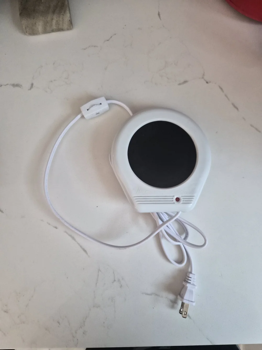 Electric Mug Warmer Plate - White with Black Top Safe Indoor Use